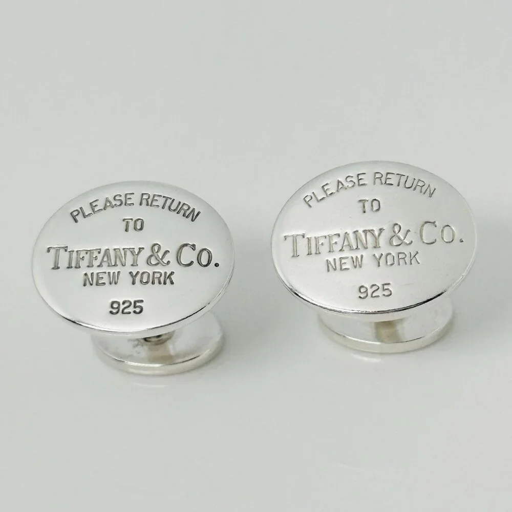 Please Return to Tiffany Oval Cufflinks in Sterling Silver